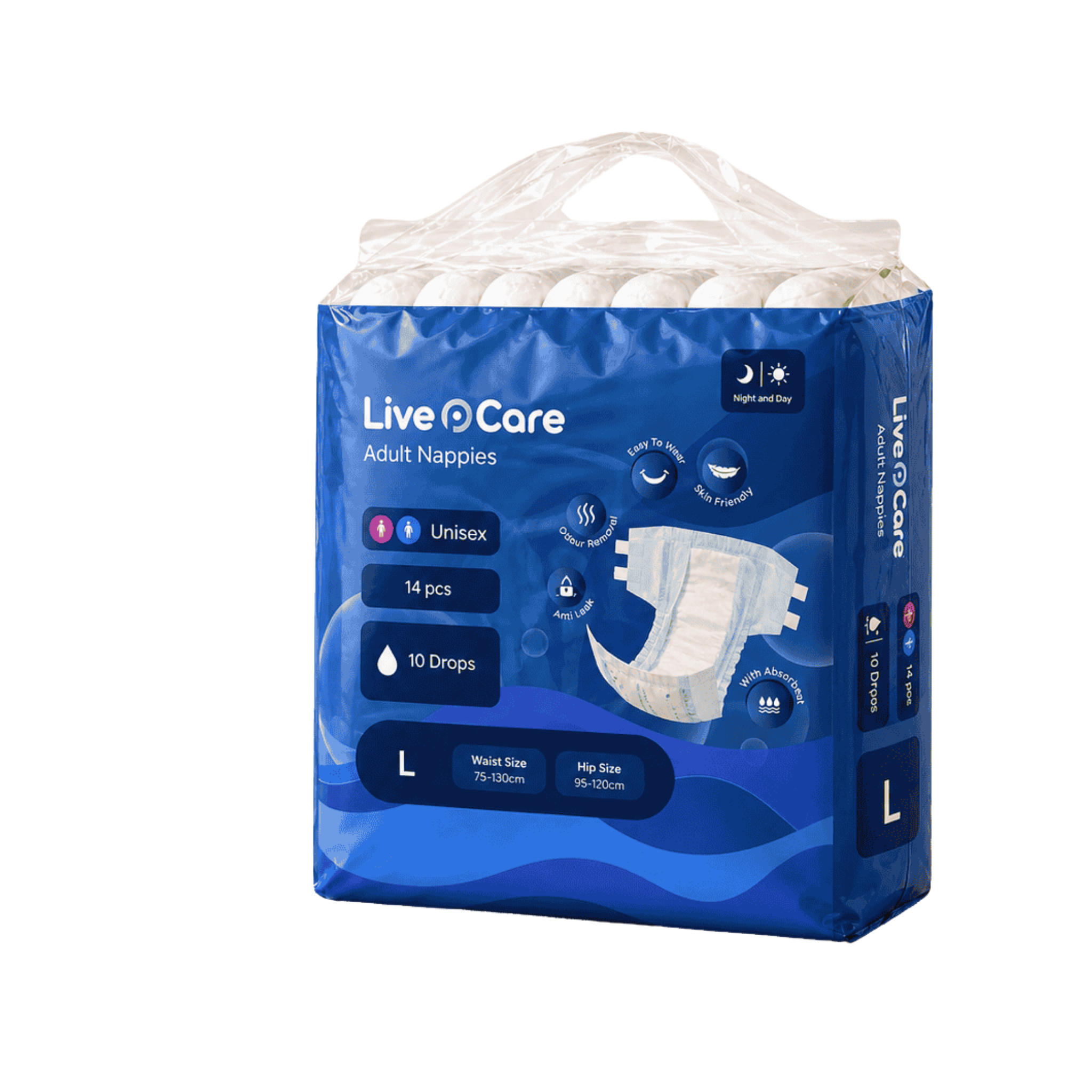 Live N Care Adult Nappies 14-pack #medium,large,extra large