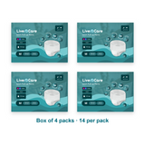 Box of 4 packs of Live N Care Adult Pull-Up Pants, size Medium, 14 per pack #medium