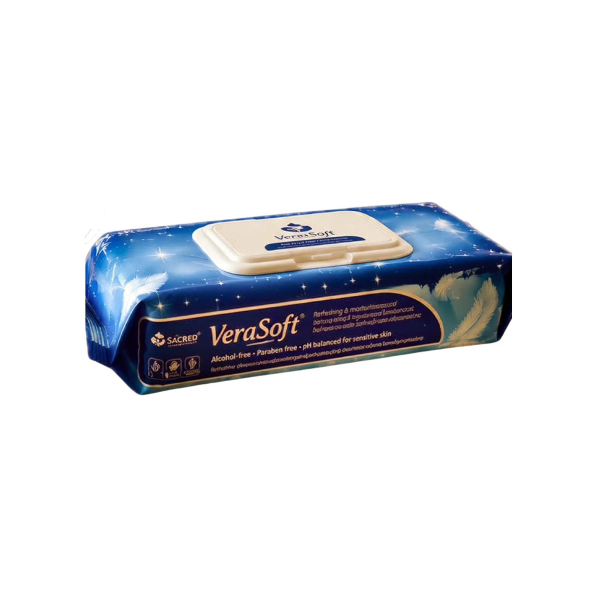 VeraSoft moist adult wet wipes, resealable pack