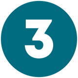 White number '3' on a blue circle

