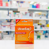 UlcerEze Mouth Ulcer Patch box, 6 patches, front of pack